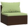vidaXL 3-tlg. Garten-Lounge-Set mit Kissen Poly Rattan Braun