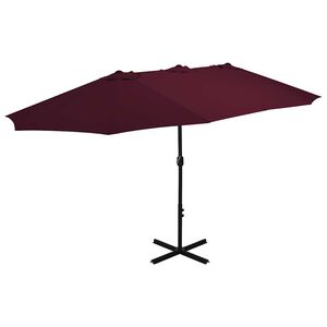 vidaXL Sonnenschirm mit Aluminium-Mast 460x270 cm Bordeauxrot