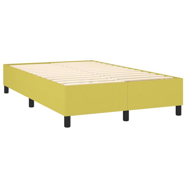 vidaXL Boxspringbett mit Matratze Gr&uuml;n 120x200 cm Stoff