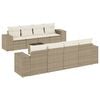 vidaXL 9-tlg. Garten-Sofagarnitur mit Kissen Beige Poly Rattan
