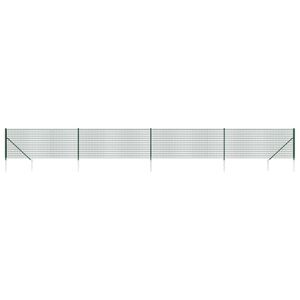 vidaXL Maschendrahtzaun mit Bodenh&uuml;lsen Gr&uuml;n 0,8x10 m