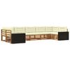 vidaXL Outdoor-Sofagarnitur 7 stk. Natur und Creme Massivholz Akazie