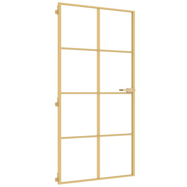 vidaXL Innent&uuml;r Schlank Golden 102,5x201,5 cm Hartglas und Aluminium