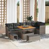 vidaXL Garten-Sofa-Set mit Kissen mit Speicher 9 pcs Grau