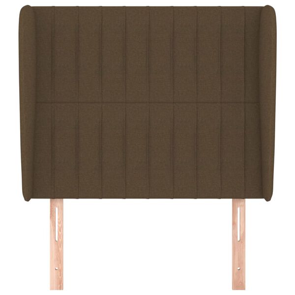 vidaXL Kopfteil mit Ohren Dunkelbraun 103x23x118/128 cm Stoff