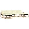 vidaXL Outdoor-Sofagarnitur 6 Stk. Wei&szlig; und Creme