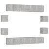 vidaXL 10-tlg. TV-Schrank-Set Betongrau Holzwerkstoff