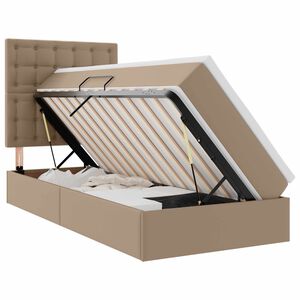 vidaXL Bett mit Stauraum und LED Cappuccino 90 x 190 cm Kunstleder