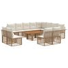 vidaXL Gartensofa-set 13 stk. Nat&uuml;rlich und Cremwei&szlig; Poly-Rattan