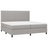 vidaXL Boxspringbett mit Matratze Hellgrau 200x200 cm Stoff