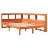 vidaXL Massivholzbett mit Regal ohne Matratze Wachsbraun 120x200 cm