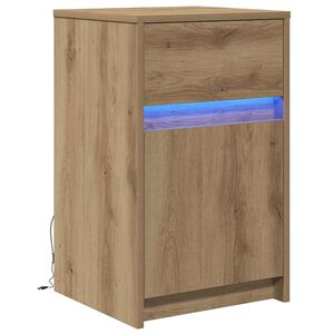vidaXL LED Nachttisch Artisan-Eiche 38 x 34 x 61 cm Holzwerkstoff