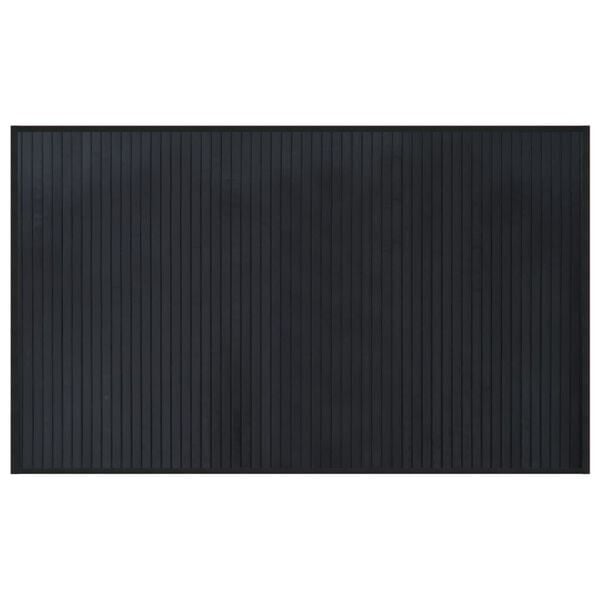 vidaXL Teppich Rechteckig Schwarz 60x100 cm Bambus
