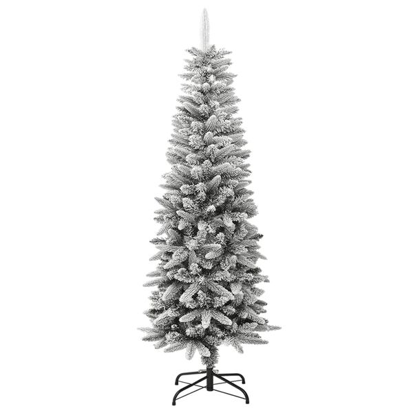 vidaXL Künstlicher Weihnachtsbaum Schlank mit Schnee 150 cm PVC & PE