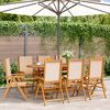 vidaXL Gartenst&uuml;hle Verstellbar 8 Stk. Beige Stoff und Massivholz