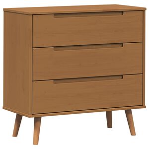 vidaXL Kommode MOLDE Karamell 80 x 40 x 80 cm Massives Kiefernholz