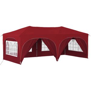 vidaXL Pop-up Partyzelt 575 x 288 x 245 cm Bordeauxrot Oxford-Stoff