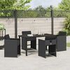 vidaXL Garten Essgruppe 5 pcs Schwarz Poly-Rattan