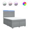 vidaXL Boxspringbett mit Matratze Hellgrau 160x200 cm Stoff