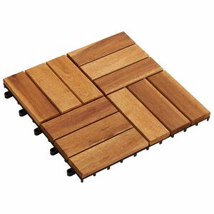 vidaXL Terrassenfliese 10 pcs Braun 30 x 30 cm Akazien-Hartholz