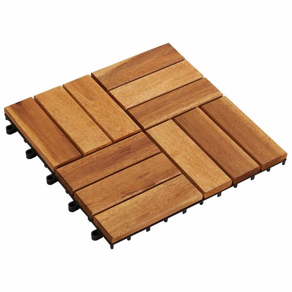 vidaXL Terrassenfliese 10 pcs Braun 30 x 30 cm Akazien-Hartholz