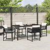 vidaXL Garten Essgruppe 5 pcs Schwarz Poly-Rattan