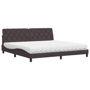 vidaXL Bett mit Matratze Dunkelbraun 200x200 cm Stoff