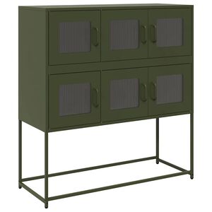 vidaXL Sideboard Olivgr&uuml;n 100,5x39x107 cm Kaltgewalzter Stahl