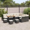 vidaXL Garten-Sofa-Set mit Kissen mit Kissen 13 pcs Schwarz und Creme
