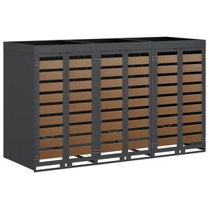 vidaXL Wagenmüllbehälter für 3 Behälter Anthrazit