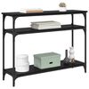 vidaXL Konsolentisch mit Regal Schwarz Eichen-Optik 100 x 29 x 75 cm