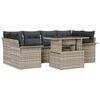 vidaXL Gartensofa-set 7 stk. Hellgrau [Synthetisch]: Poly Rattan