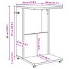 vidaXL Beistelltisch Mit Rad Altholz 40 x 35 x 60 cm Holzwerkstoff