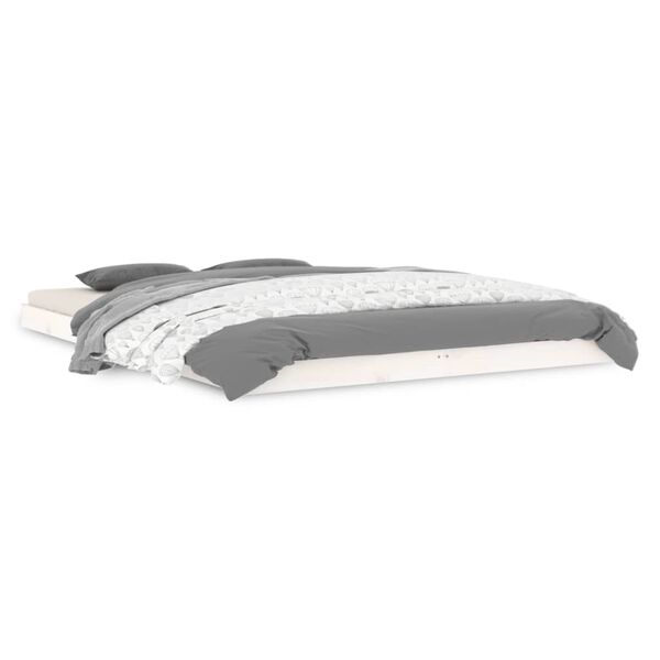 vidaXL Massivholzbett Wei&szlig; 140x200 cm Kiefer