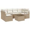 vidaXL Gartensofa-set 7 stk. 6-Sitzanzahl Beige und Creme Poly-Rattan