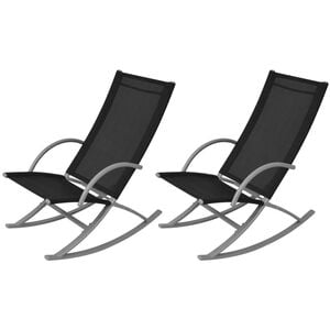 vidaXL Garten-Schaukelst&uuml;hle 2 Stk. Stahl und Textiline Schwarz