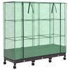 vidaXL Gartenplanter mit Gew&auml;chshausabdeckung und R&auml;dern 3 Stk. Braun