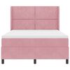 vidaXL Boxspringbett mit Matratze mit LED Rosa 160 x 200 cm Samt