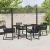 vidaXL Garten Essgruppe 5 pcs Schwarz Pulverbeschichteter Stahl