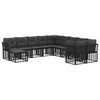 vidaXL Outdoor-Sofagarnitur 11 stk. Schwarz und Dunkelgrau Polyester