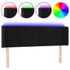 vidaXL LED Kopfteil Schwarz 147x16x78/88 cm Samt