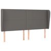 vidaXL Kopfteil mit Ohren Grau 183x23x118/128 cm Kunstleder