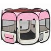 vidaXL Faltbarer Welpenlaufstall mit Tragetasche Rosa 90x90x58 cm