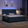 vidaXL Boxspringbett mit Matratze mit LED Blau 200 x 200 cm Stoff