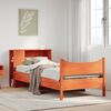 vidaXL Massivholzbett ohne Matratze Wachsbraun 75x190 cm Kiefernholz
