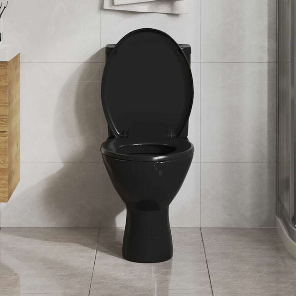 vidaXL Toilettensitz mit Absenkautomatik und Quick-Release Schwarz