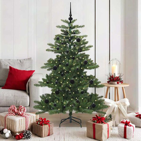 vidaXL K&uuml;nstlicher klappbarer Weihnachtsbaum Gr&uuml;n 150 cm PVC und Stahl