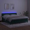 vidaXL Boxspringbett mit Matratze & LED Dunkelgr&uuml;n 160x200 cm Samt