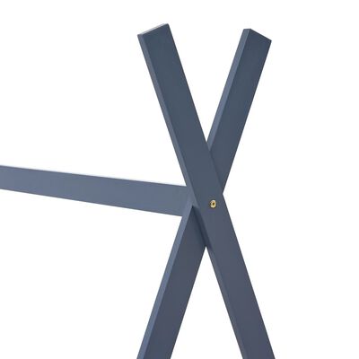 vidaXL Kinder-Bettgestell Grau Massivholz Kiefer 80 x 160 cm