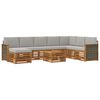 vidaXL Outdoor-Sofagarnitur mit Kissen 7 pcs Nat&uuml;rlich und Hellgrau